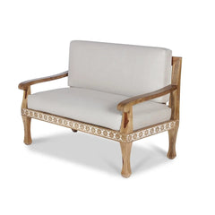 Olivia Solid Wood Hand Carved Two Seater Sofa