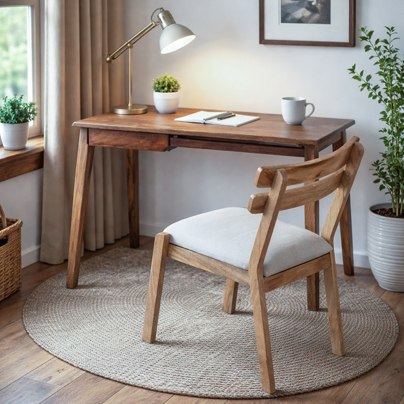 Remy Solid Wood Study Table with Chair