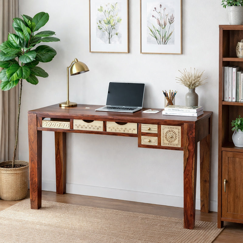 Dravidian Hand Carved Study Table