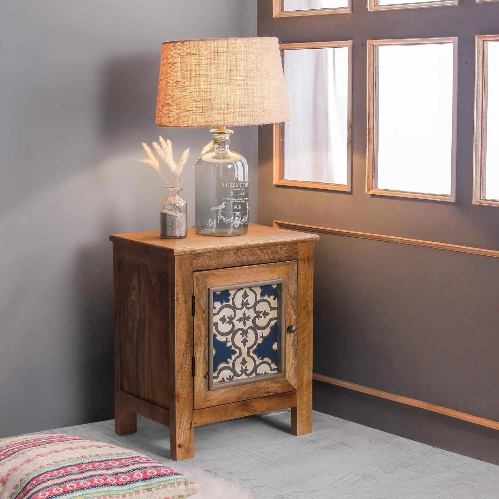 Kolam Solid Wood Bedside Table
