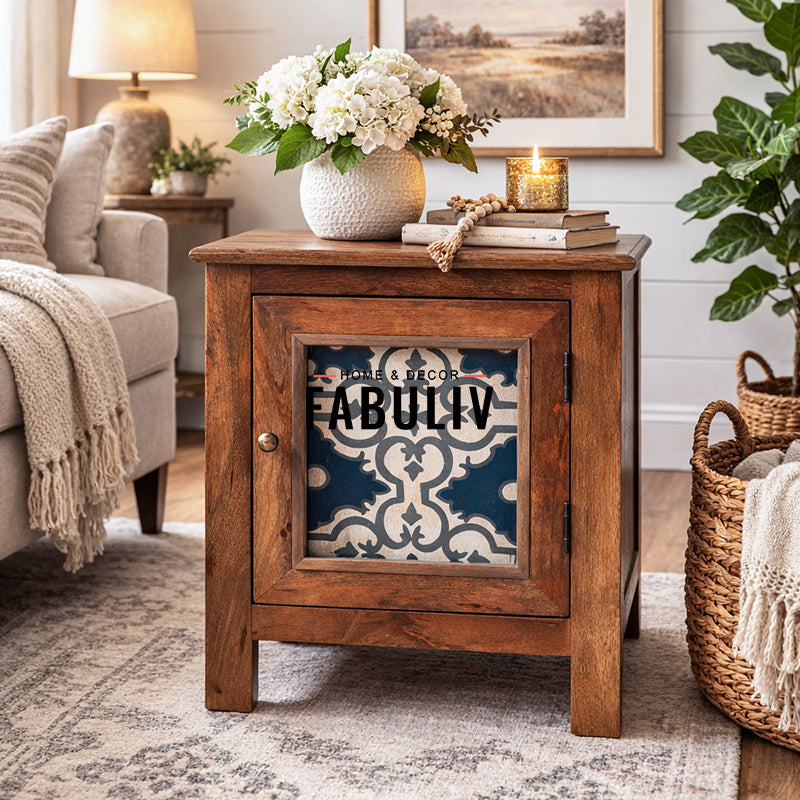 Kolam Solid Wood Bedside Table