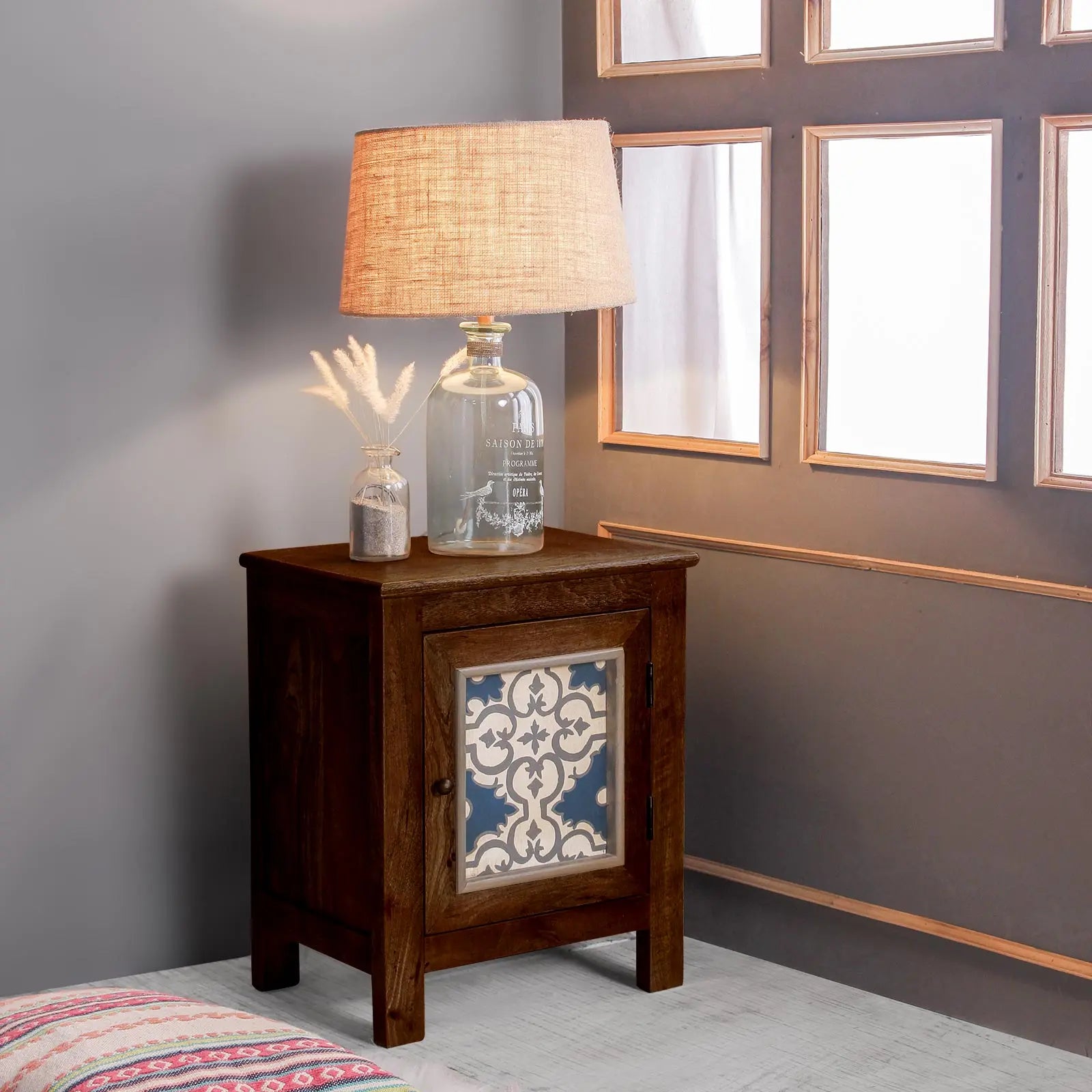 Kolam Solid Wood Bedside Table