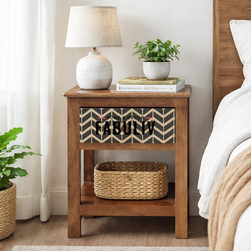Margot Solid Wood Bedside Table with Single Drawer