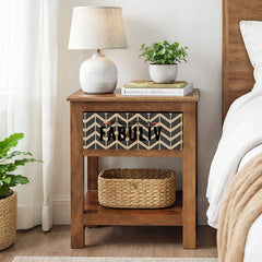 Margot Solid Wood Bedside Table with Single Drawer