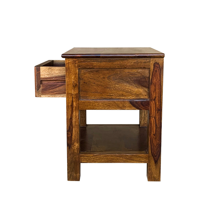 Aruba Solid Wood Bedside Table with Single Drawer