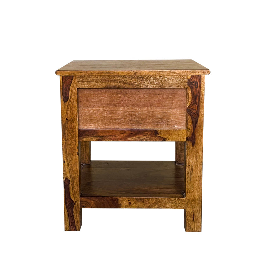 Aruba Solid Wood Bedside Table with Single Drawer