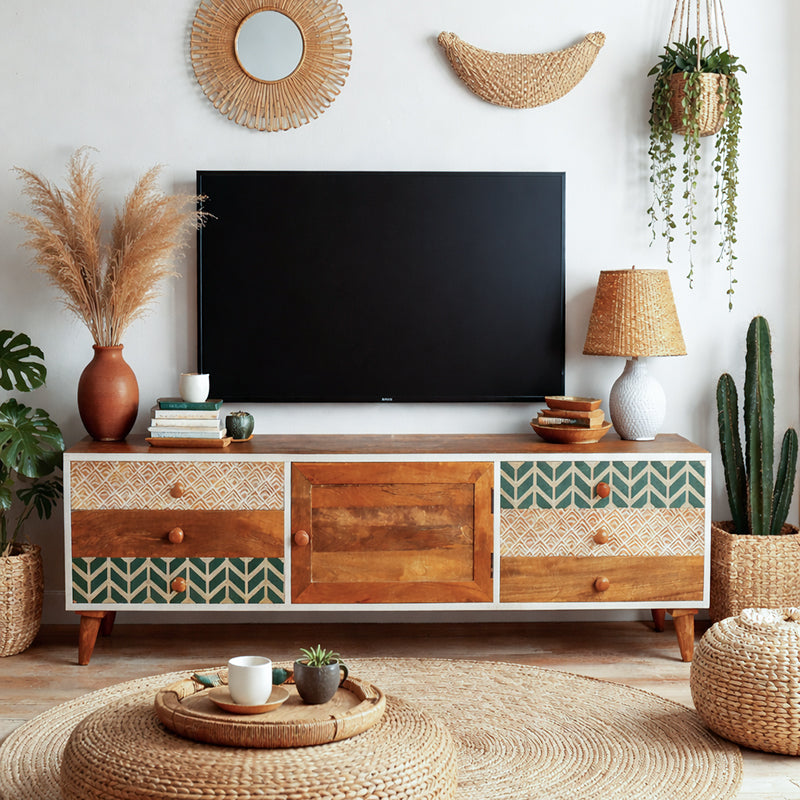 Grace Solid Wood TV Unit