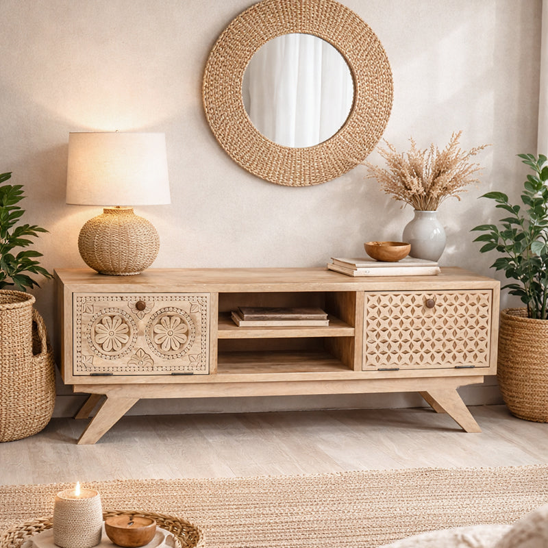 Dravidian Solid Wood TV Unit
