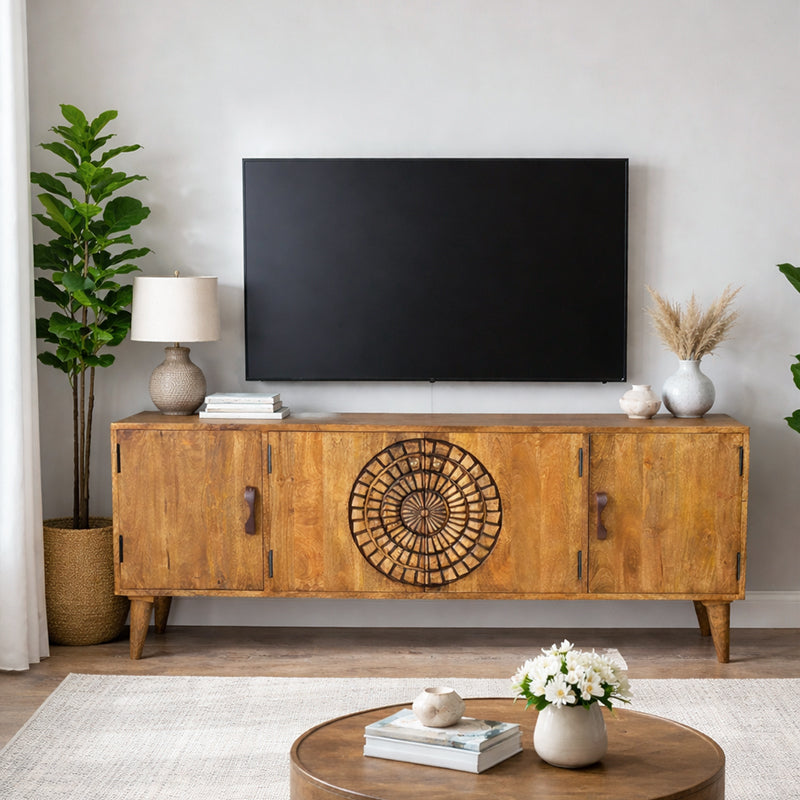 Norman Solid Wood Media Cabinet