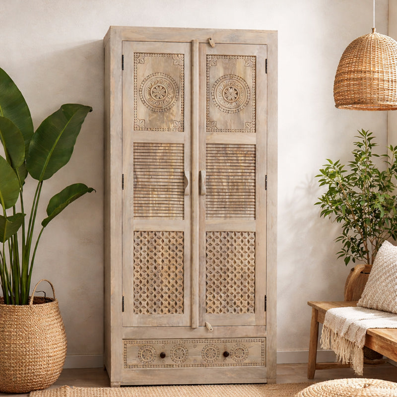 Dravidian Solid Wood Wardrobe