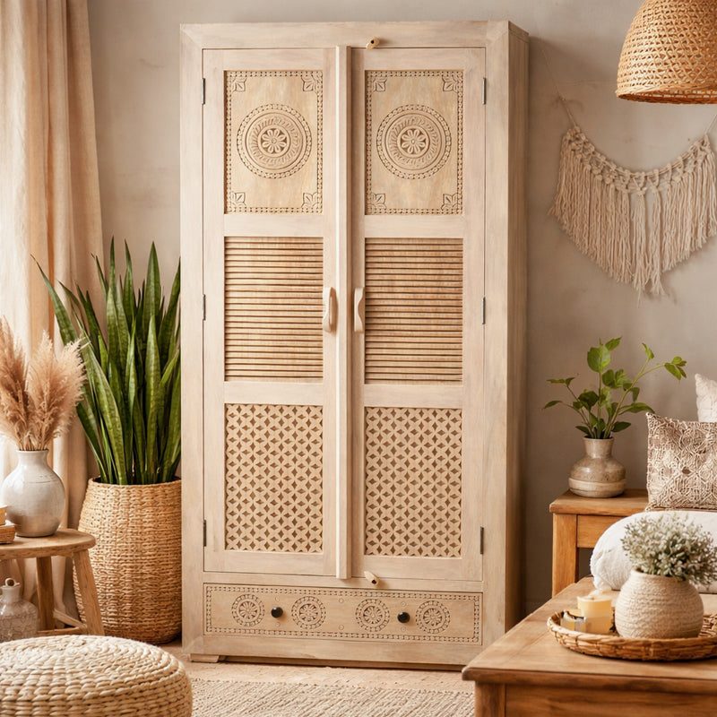Dravidian Solid Wood Wardrobe