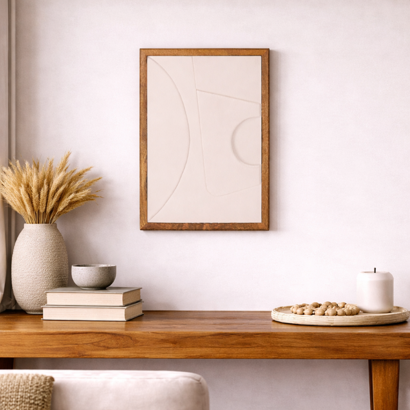 Wooden Wall Art Set of 3 in White Colour