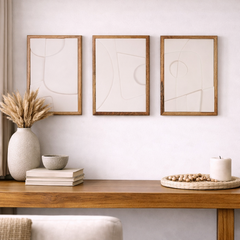 Wooden Wall Art Set of 3 in White Colour