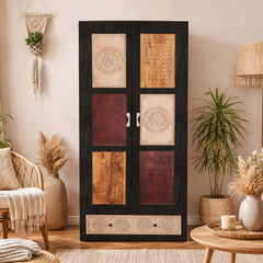 Morris Handcarved 2 Door Wardrobe with Wheel Castor