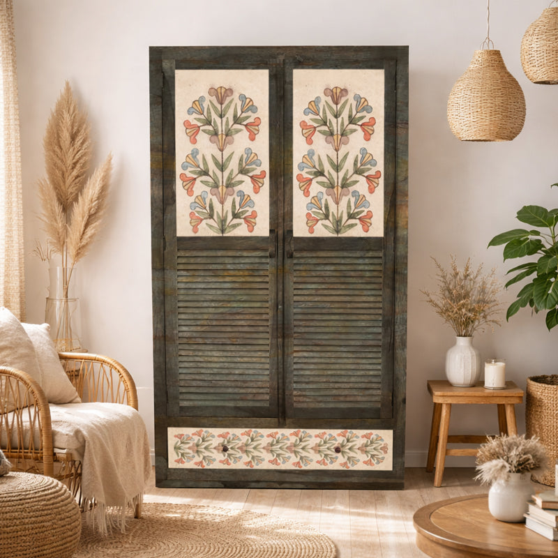 Cynthia 2 Door Wardrobe with Wheel Castor
