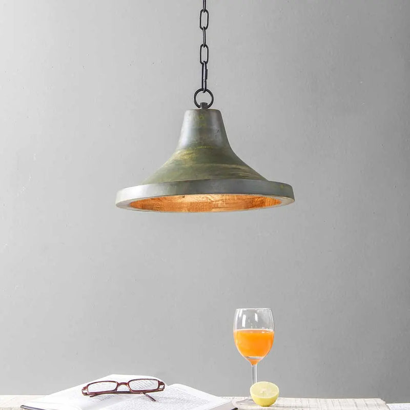 Buy Wooden Turq Pendant Lamp Online