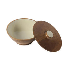 Ivory Wooden Serving Bowl