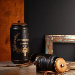 Country Kitchen Storage Boxes Black Antique3