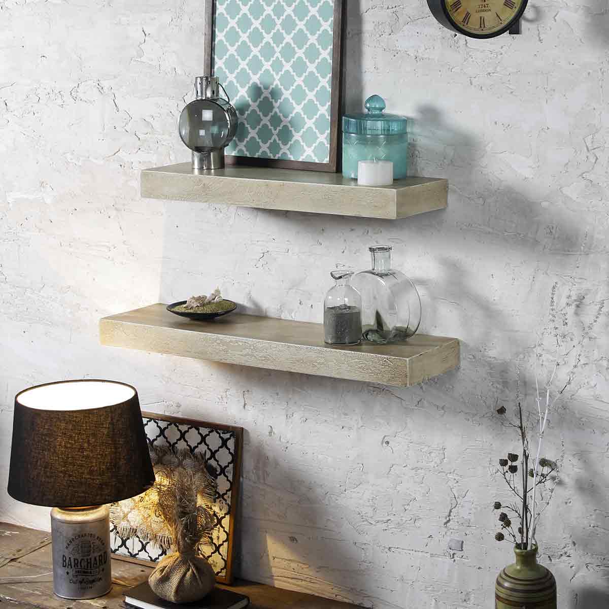 Ashton Antique White Wall Shelf