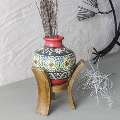 Danya Amphora vase on wooden stand