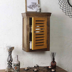 Cappi Solid Wood Vintage Yellow Wall Shelve 1
