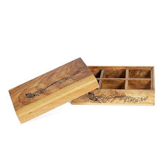 Rustic Wooden Box with 6 compartments