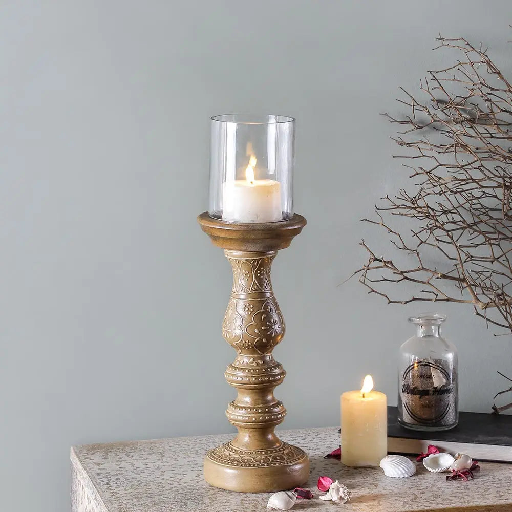 Ellie Beige Candle Holder