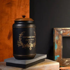Country Kitchen Storage Boxes Black Antique1