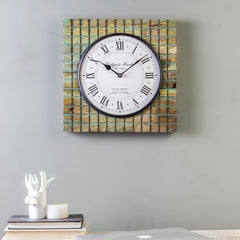 Elmira Antiquity Wood 13" Square Wall Clock