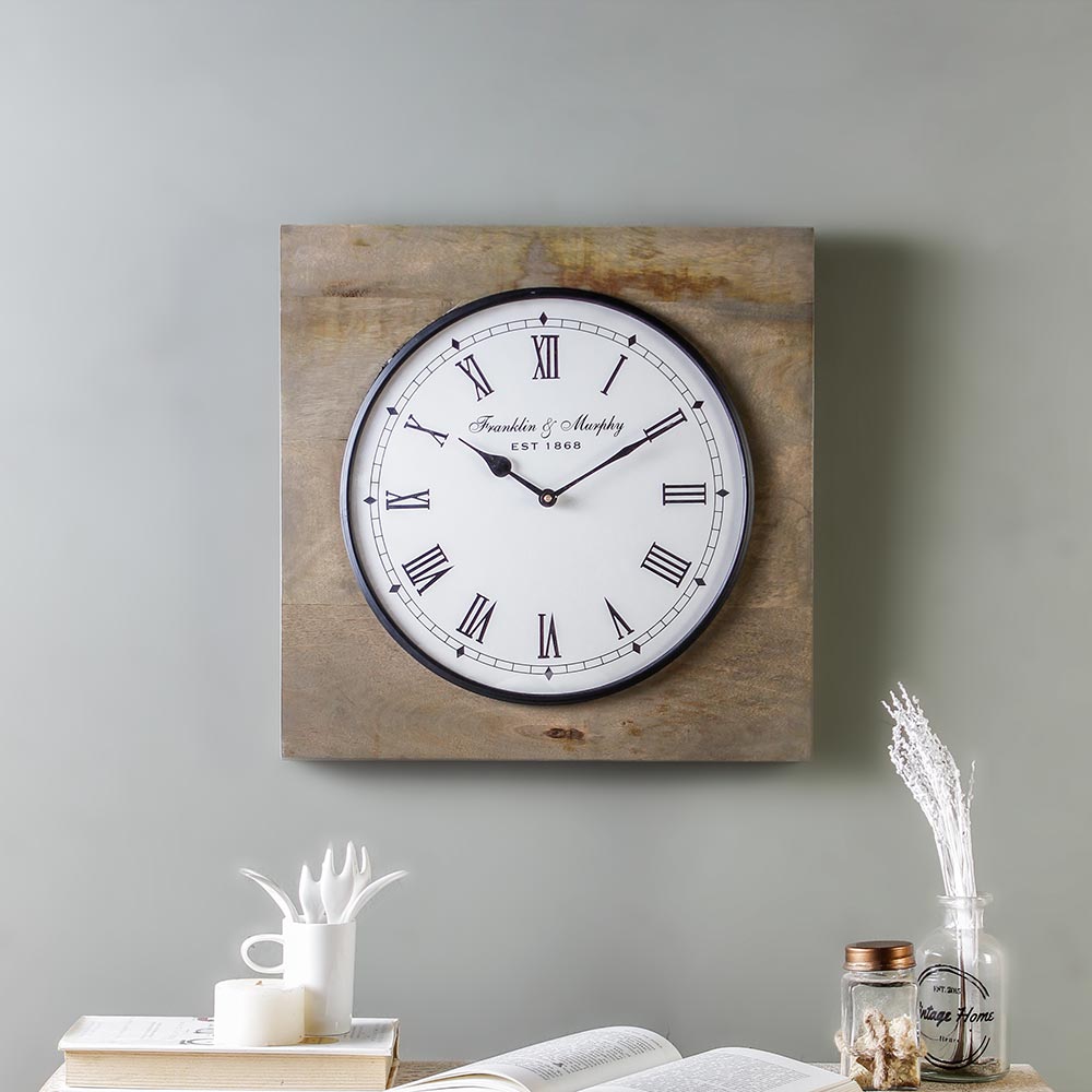 Winwood Wooden 15 Square Wall Clock
