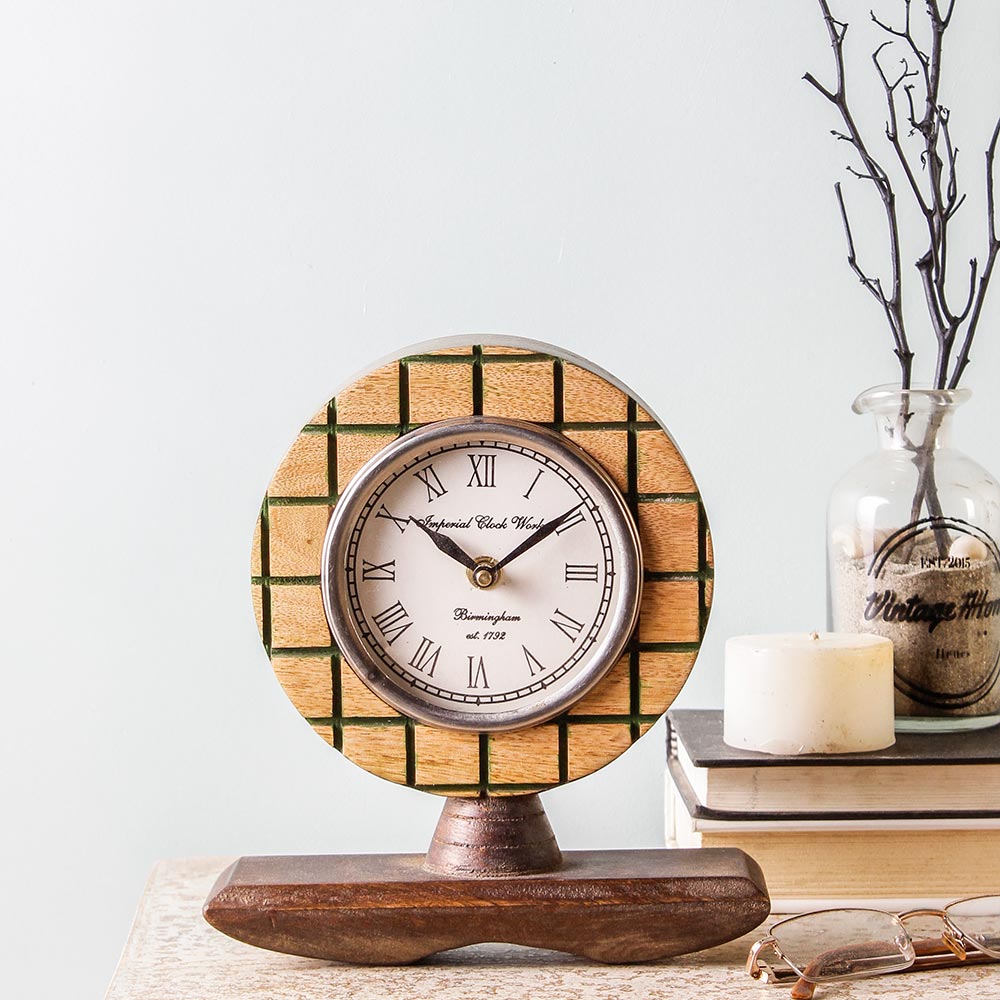 Elmira Wood 8 Table Clock