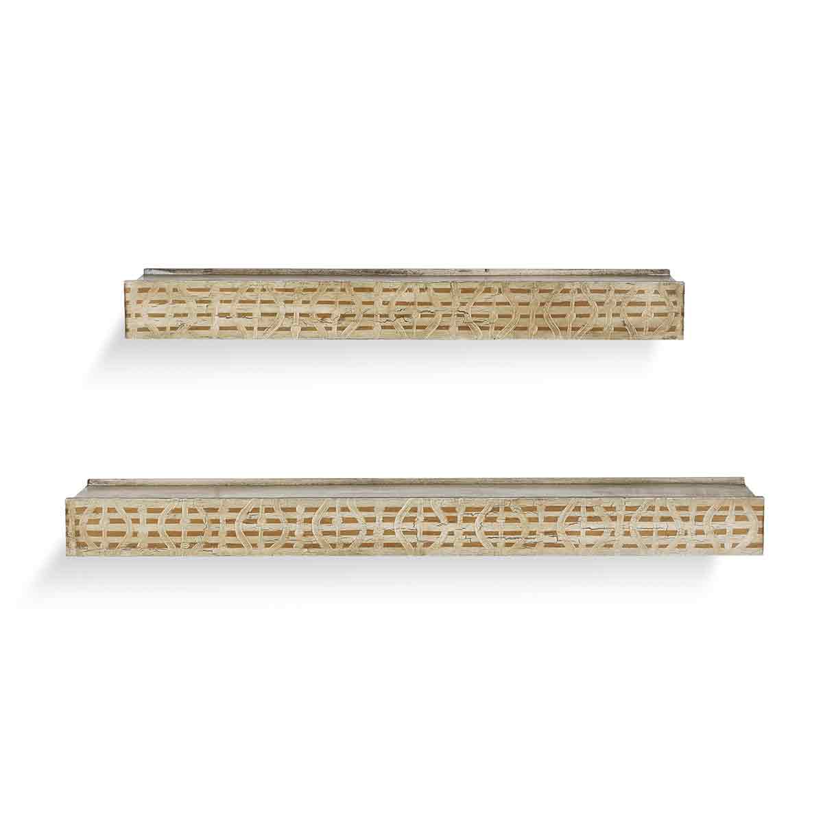 Wooden wall shelves