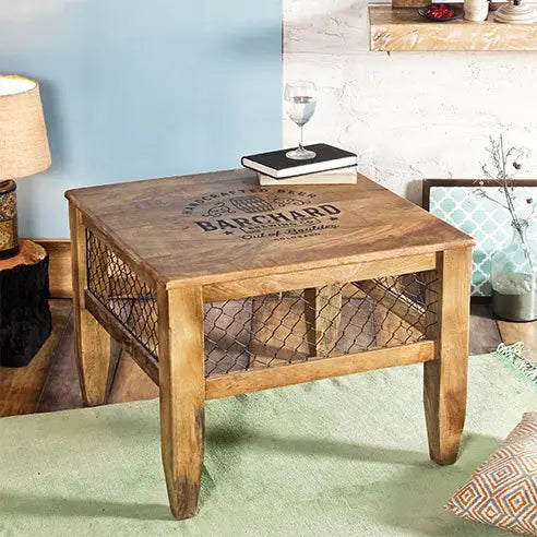 Baroque Natural Mesh End Table