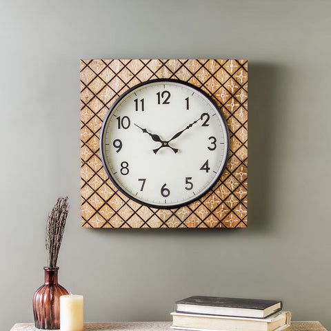 Buy Madras Wood 15" Square Wall Clock online
