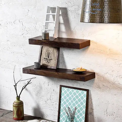 Wood Walnut Wall Shelves