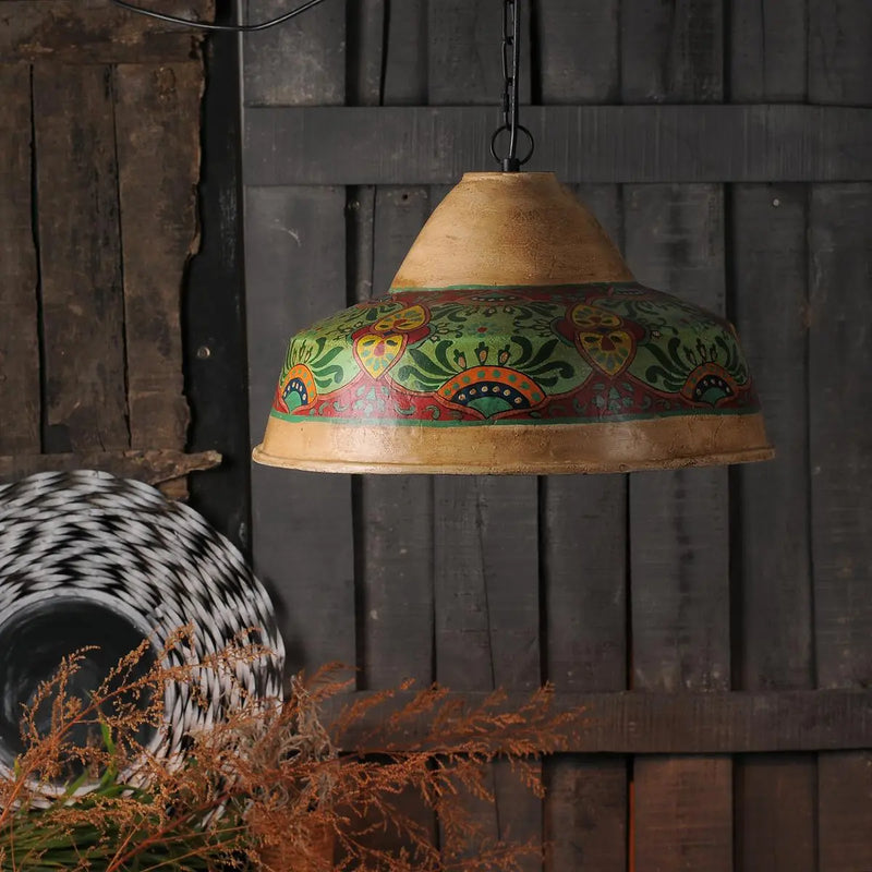 Vintage Hand Painted Ecomix Pendant Lamp