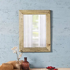 Solid Wood Green Distress Bathroom Mirror