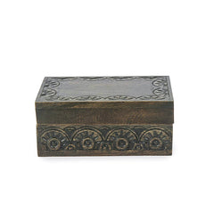 Antique Wooden Hand Carved Trinklet Box-a