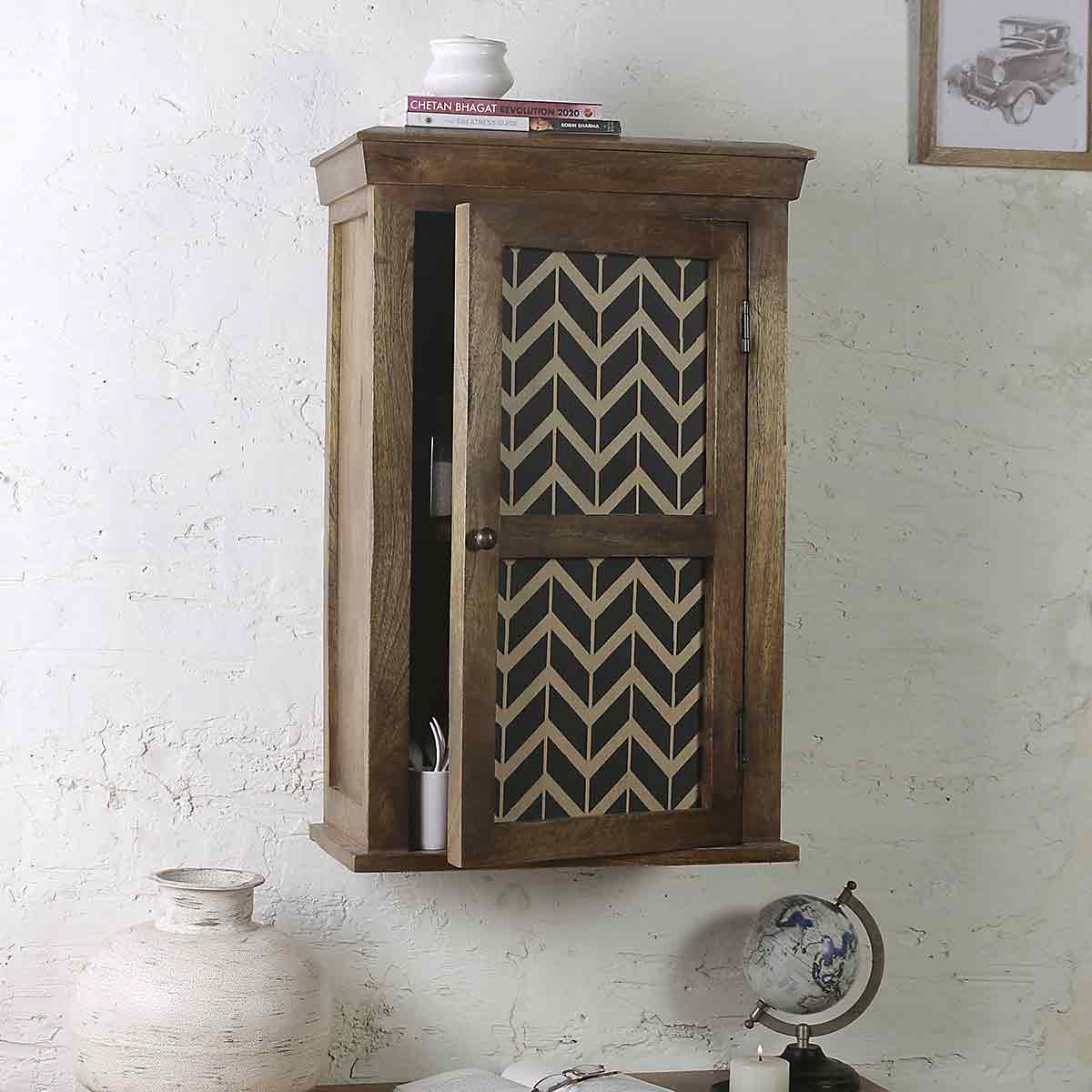 Alba Solid Wood Hand Painted Wall Shelve 1