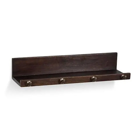 Walnut wooden Ledge with hooks