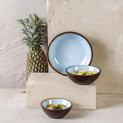 Blueberry Wooden Serving Bowl in Large Size