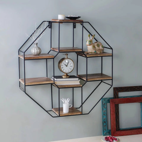 Octagon Metal Wall Shelf