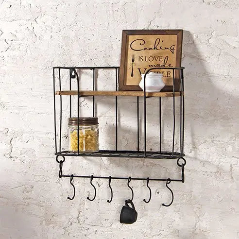 Claudia Rustic wall shelf