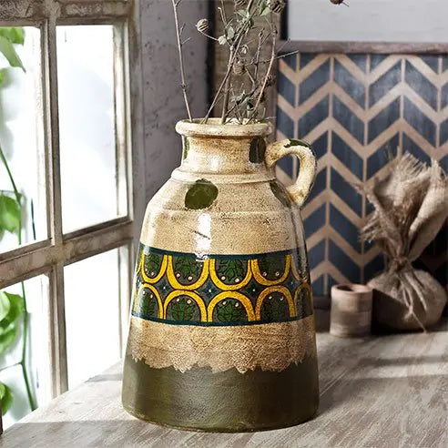Opium Half Glossy Green Vase