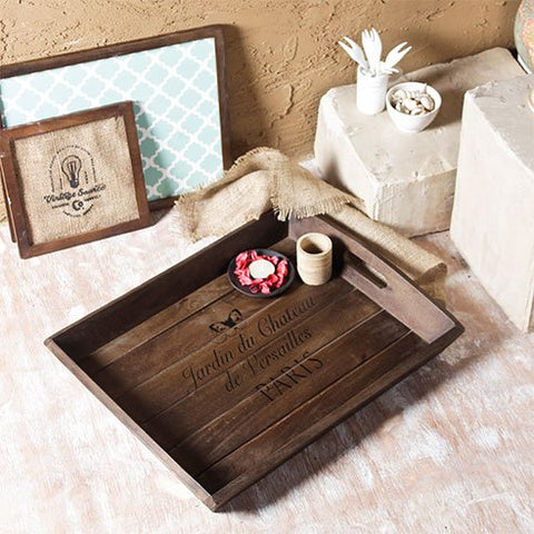 Coffee wooden serving tray
