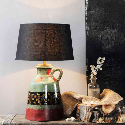 Estella Hand Painted Antique Half Glossy Table Lamp