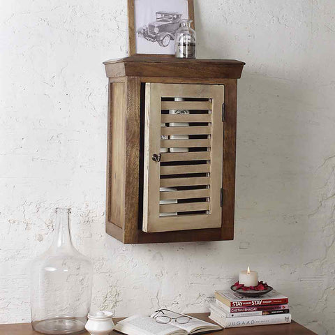 Cappi Solid Wood Vintage White Wall Shelve