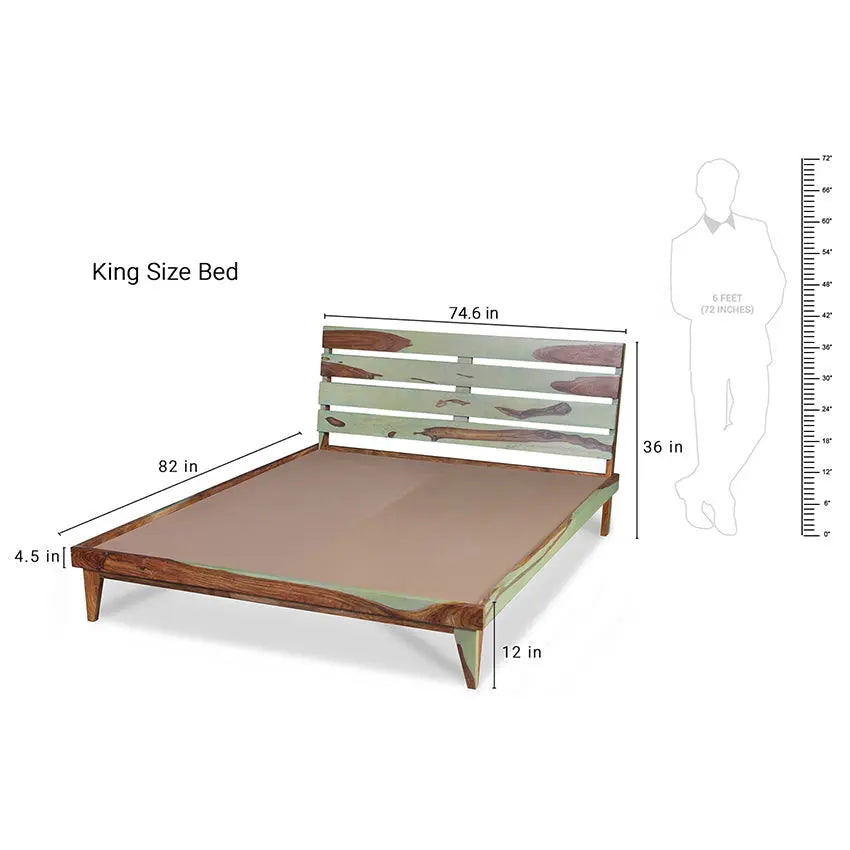 ALBIN Solid Sheesham Wood Bed