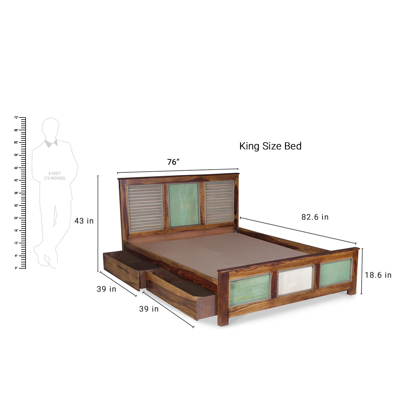 Horace Solid Wood Bed