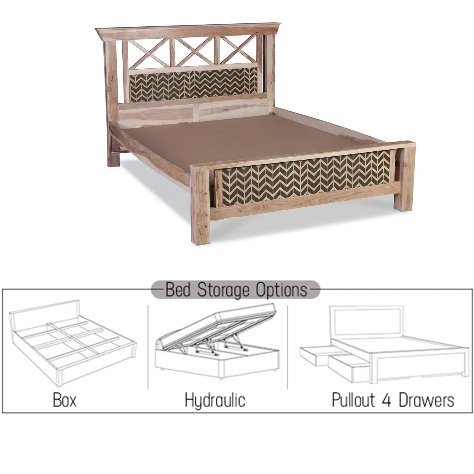 Margot Hand Painted Solid Wood Bed - Fabuliv